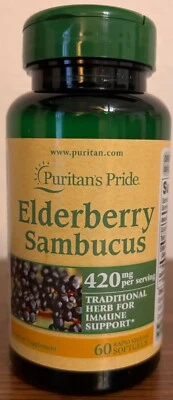 Sambucus de saúco 420 mg 60 cápsulas blandas antioxidante y apoyo inmunológico Foto 1 de 2