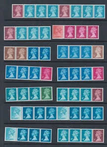 GB stamps 1974 - 1988 - Coil Strip Stamp Selection Mint Never Hinged - Picture 1 of 1