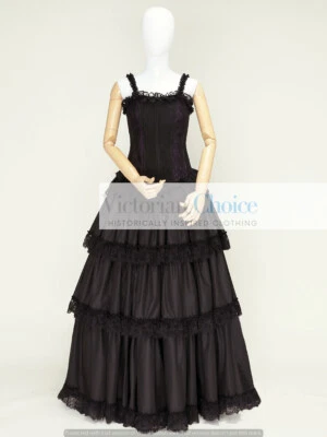 Victorian Steampunk Corset Dress Dark Gothic Horror Witch Halloween Costume C004 - Image 1 of 4