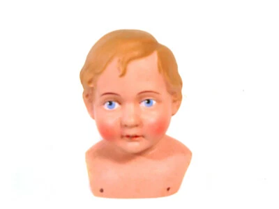 Cabeza de muñeca antigua, celuloide, marca de tortuga, Schildkröt, Alemania, talla 30, años 20 Foto 1 de 4