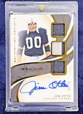 2019 IMMACULATE JIM OTTO ON-CARD GOLD PATCH AUTO SP /99 HOF LEGEND - Image 1 of 2