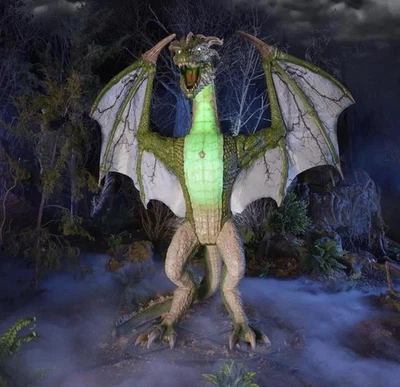 8Ft Roaring Dragon Halloween Prop Life Size Animated Yard Decoration Brand New - Image 1 of 4