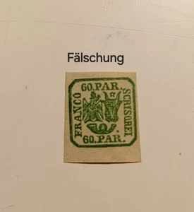 Briefmarkenfälschung Rumänien 60  Parale Ochsenkopf - Bild 1 von 2