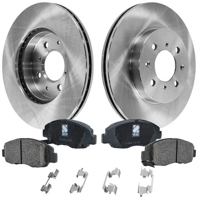 Kit de disco e pastilha de freio dianteiro para 1996-2005 Honda Civic superfície lisa 4 porcas - Imagem 1 de 4