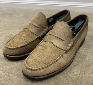 Allen Edmonds Tan Size 10 D Distressed Suede Flagstaff Loafers - Picture 1 of 14