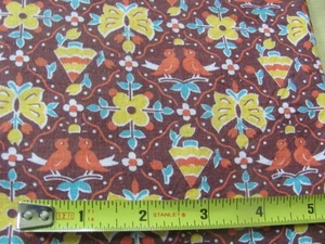 Vintage novelty love birds butterflies quilt weight cotton authentic feed sack - Picture 1 of 2