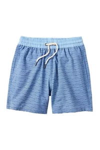 Fair Harbor The Bayberry Kids Youth Swim Trunk Short Blue Waves Size Medium - Picture 1 of 2