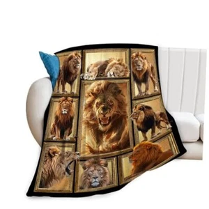 Blanket for Boys Men Throw Blanket for Kids Adults Ultra Soft Cozy 40"x50" Lion - Picture 1 of 8