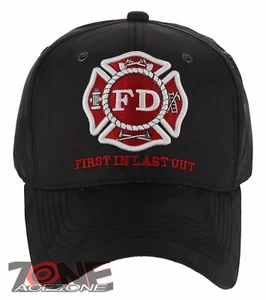 CAPPELLO BERRETTO BASEBALL FD VIGILI DEL FUOCO FIRST IN LAST OUT MIMETICO NERO - Foto 1 di 4