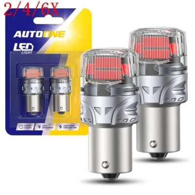 2/4/6X 1156 7506 P21W Red LED Brake Stop Tail Light Bulb CANBUS For BMW Audi - Image 1 of 4