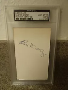 "Hall OF FAME"BILL DICKEY☆AUTOGRAPHED ANTIQUE INDEX CARD CERTIFIED BY "PSA" - Picture 1 of 4