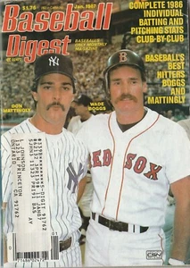 Resumen de béisbol de enero de 1987 Medias Rojas Boggs y Yankees Mattingly en la portada - Imagen 1 de 1
