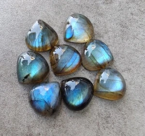 100 % natürlicher Labradorit Herzform Cabochon, Großhandel lose Edelsteine Posten - Bild 1 von 12
