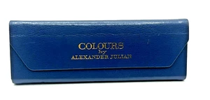 Custodia occhiali da sole colori di Alexander Julian pelle blu custodia per occhiali da lettura - Foto 1 di 23