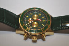 32° Degrees Mens Automatic  Diver Chronograph Watch Green / Gold NEW in Box