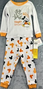 DISNEY Mickey Mouse 2 Pc Pajama Set Girl's Sz 18 mos. Orange Spookie Cotton NWT - Picture 1 of 16