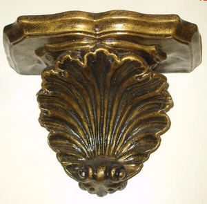 Estante de aplique antiguo acabado de yeso con soporte de carcasa abierta vintage - Imagen 1 de 7