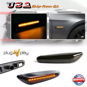 Lente negra con parachoques delantero luz LED ámbar para BMW Serie 1 3 5 X - Imagen 1 de 11