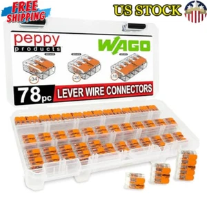 78pc 20 A Lever Nuts Compact Splicing Wire Con Copper Plug In Mounting New - Picture 1 of 6