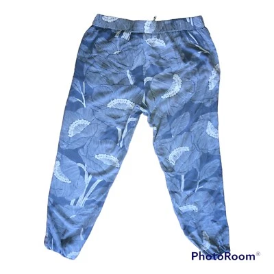 Pantalones antiguos azul marino para niñas talla XXL azul periwinkle pull on floral tejido viscosa Foto 1 de 4