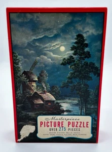 Vintage Masterpiece Picture Puzzle "Silvery Moonlight" Over 275 Pieces - Picture 1 of 3