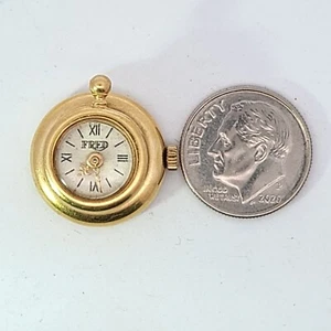 FRED of PARIS+Beverly Hills~Jeweler~Rare All 18K Gold~Fancy Button Hole Watch - Picture 1 of 6