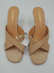 Greatonu Shoes Open Toe Beige New - Picture 1 of 6