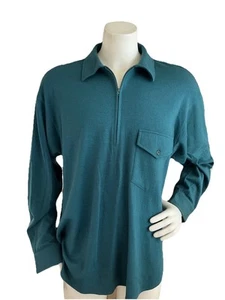 Pullover Pendleton Vintage Hombres XL Lana Virgen 1/4 Cremallera Verde Esmeralda Hecho en EE. UU. - Imagen 1 de 10