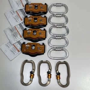 Petzl Trac Guide Trolley Orange P024AB00 Lot With Carabiners - Picture 1 of 11