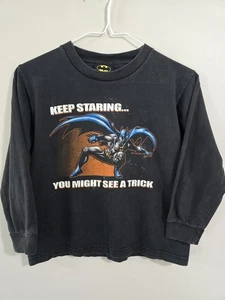 Y2K Vintage 2006 DC Comics Batman Puff Print T-Shirt Superhero Youth Size Large  - Picture 1 of 12