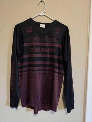 Troy Lee Designs SRAM Long Sleeve MTB Jersey - Maroon/Black - Size Small - Image 1 of 4