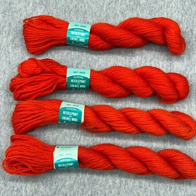 Bucilla Lot Of 4 Persian Needlepoint + Crewel 100% Virgin Wool Yarn Color # 95 - Image 1 of 4