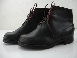 Herren Vintage 1900 - 1920 Schwarz Leder Stiefeletten Schnürung Chukka Handarbeit USA - Bild 1 von 11