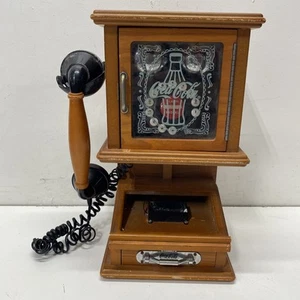 Coca Cola Nostalgic Wood Rotary Dial Wall Phone - Zdjęcie 1 z 9
