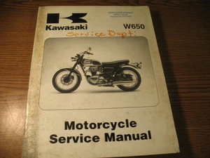 KAWASAKI MOTORCYCLE SERVICE MANUAL 99924-1245-02 W650 1999-2000 (ISC-1053) - Picture 1 of 7