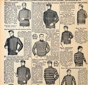 1901 Men's Sweaters Reproduction Advertisement Sears Fashion Clothing DWV12C - Picture 1 of 2