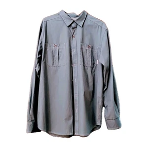 Columbia Sportswear Shirt Long Sleeve Med Buttonup Grey Blu Fishing Vented SPF - Picture 1 of 8