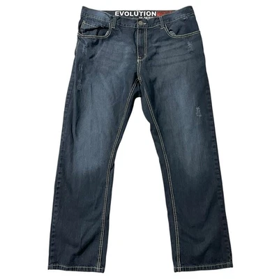 Evolution in Design Jeans Men 38x32 Blue Ripped Hip Hop Streetwear Rap Punk - Image 1 of 4