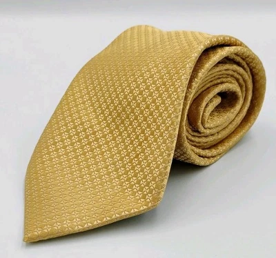 Stafford Tie Mens Geometric Gold 3" x 59" - Image 1 of 4