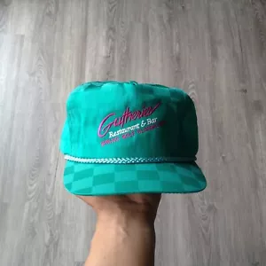 Vintage 90er Gutheries Frühling Golf klassisch türkis kariert Baseball Trucker Mütze - Bild 1 von 6