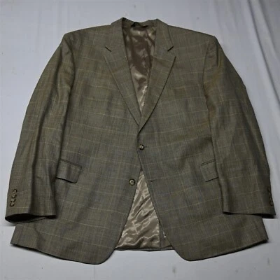 Chaqueta Blazer Abrigo Deportivo Jos A Bank 50R Marrón Espiga Seda Lana Lino Foto 1 de 4