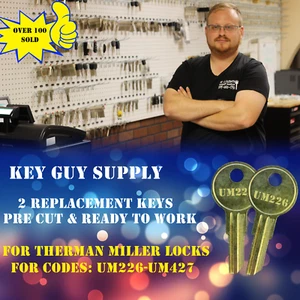 UM226-UM427 HERMAN MILLER Key. 2 Keys For Herman Miller Cut 2 Code. Locksmith. - Picture 1 of 8
