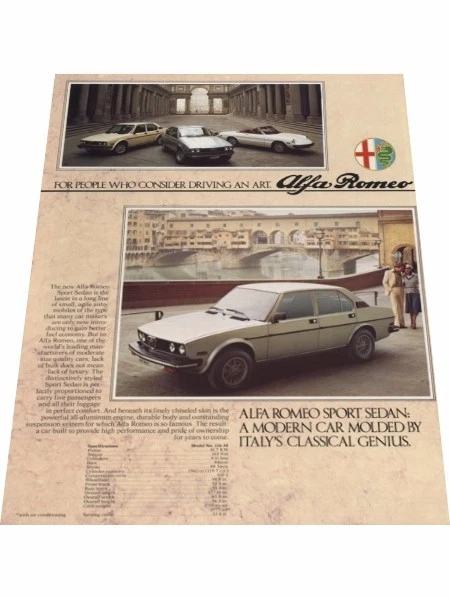 1978 Alfa Romeo Spider Veloce GTV6 and Alfetta Original Car Sales Brochure Foto 1 de 1