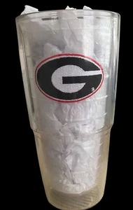 24 Unzen TERVIS Becher UGA Bulldoggen klar mit rot schwarz & weißem Patch OHNE DECKEL - Bild 1 von 10