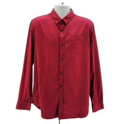 New Sovereign Code Mens XL Button Shirt Prophet Retro Red Pattern Long Sleeve - Image 1 of 4
