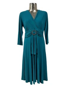 ANNE SMITH A-Line Dress Size Medium 14 Teal Blue Womens Stretch NEW EU42 RRP £30 - Picture 1 of 12