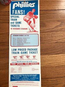 1973 Penn Central Philadelphia Phillies GameTicket / Rail Package Ad Poster