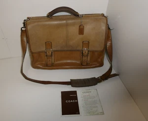 AUTHENTIC VTG DISTRESSED COACH 6455 BROWN LEATHER LAPTOP BRIEFCASE BAG SATCHEL - Picture 1 of 24