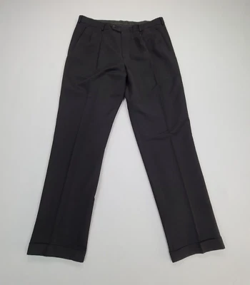 Pantalones Dockers Para Hombres 38 Negro Caquis Vestido Puños Plisado Ropa de Trabajo Formal Elegante Foto 1 de 4