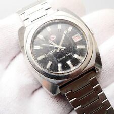 Rado Rising Star Watch Automatic Men's Black Dial Date Swiss Made Round Used .